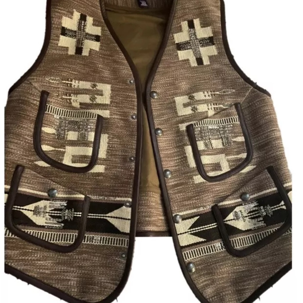 Ralph Lauren Purple Label Brown and Cream Vest